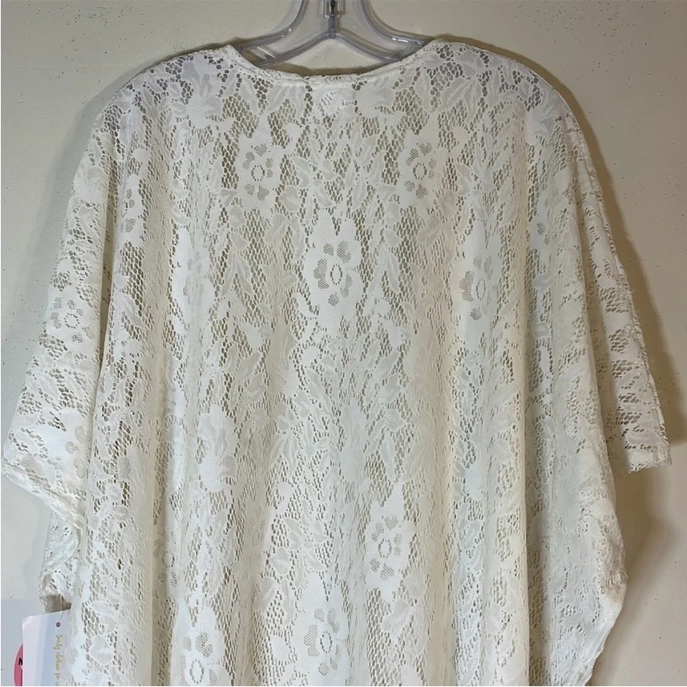 NWT. Siren Lily Maternity Fashion Floral Lace Fringe Hem Kimono. Large . - Picture 10 of 12